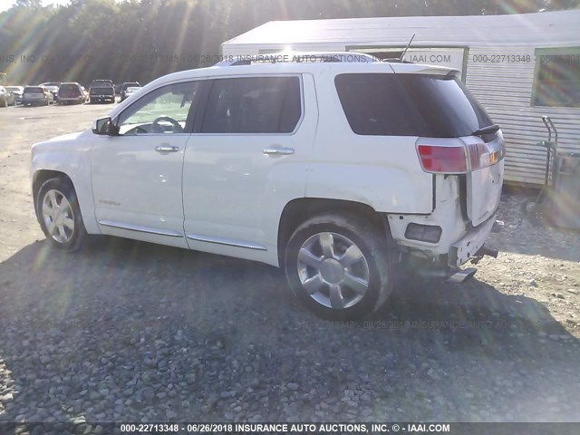 2GKFLUE38F6129314 - 2015 GMC TERRAIN DENALI WHITE photo 3