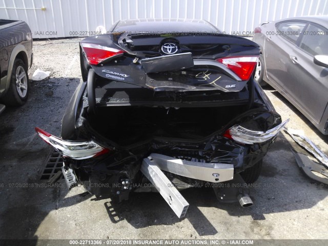 4T1BF1FK7HU291456 - 2017 TOYOTA CAMRY LE/XLE/SE/XSE BLACK photo 6