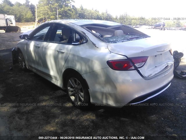 1C3CCCAB7FN579543 - 2015 CHRYSLER 200 LIMITED WHITE photo 3