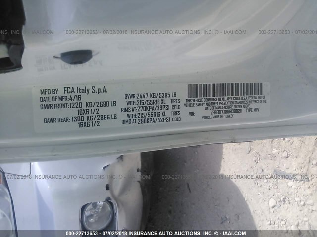 ZFBERFAT8G6C80691 - 2016 RAM PROMASTER CITY  白色 照片 9