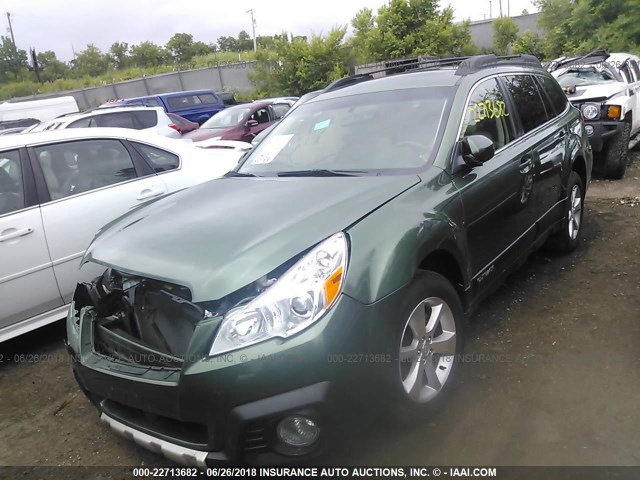 4S4BRCMC6E3315889 - 2014 SUBARU OUTBACK 2.5I LIMITED GREEN photo 2