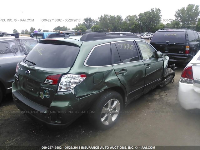 4S4BRCMC6E3315889 - 2014 SUBARU OUTBACK 2.5I LIMITED GREEN photo 4