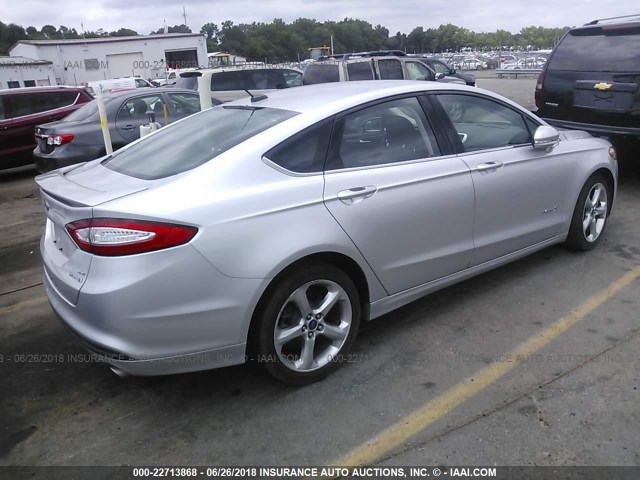 3FA6P0LU2DR321859 - 2013 FORD FUSION SE HYBRID SILVER photo 4