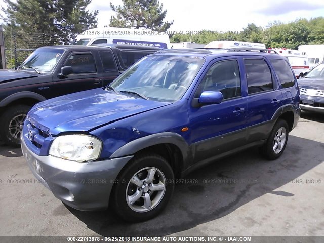 4F2CZ96195KM16471 - 2005 MAZDA TRIBUTE S BLUE photo 2