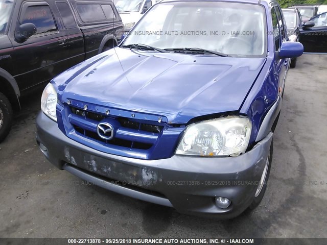 4F2CZ96195KM16471 - 2005 MAZDA TRIBUTE S BLUE photo 6