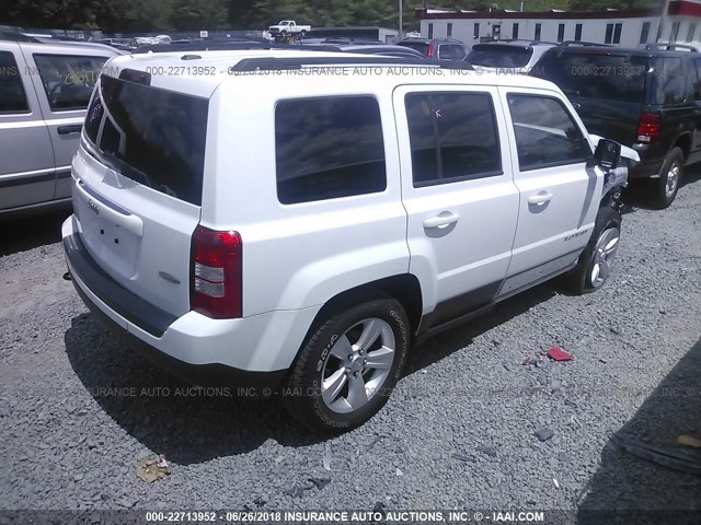 1C4NJRFB9GD672822 - 2016 JEEP PATRIOT LATITUDE WHITE photo 4