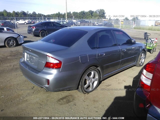 4S3BL616787203850 - 2008 SUBARU LEGACY 2.5I GRAY photo 4