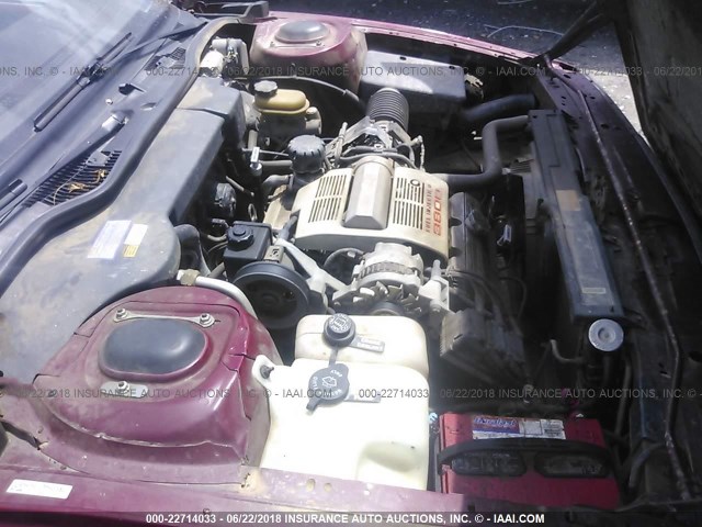 1G4HR54C2MH463867 - 1991 BUICK LESABRE LIMITED RED photo 10