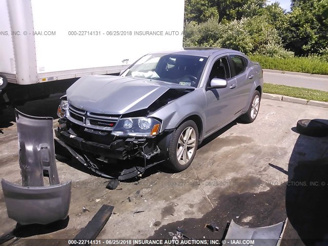 1C3CDZCB5DN557020 - 2013 DODGE AVENGER SXT SILVER photo 2