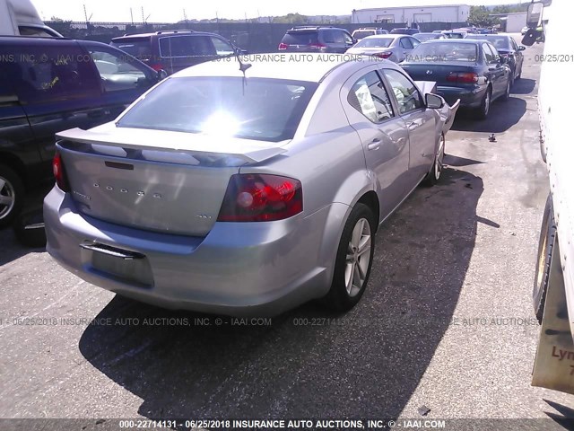 1C3CDZCB5DN557020 - 2013 DODGE AVENGER SXT SILVER photo 4