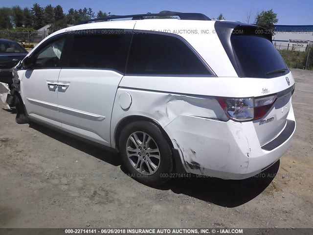 5FNRL5H66CB026175 - 2012 HONDA ODYSSEY EXL WHITE photo 3