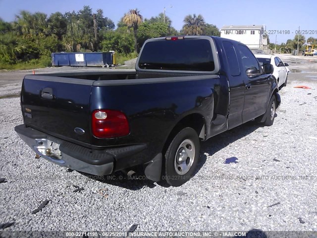 2FTZX07251CA74051 - 2001 FORD F150 BLUE photo 4