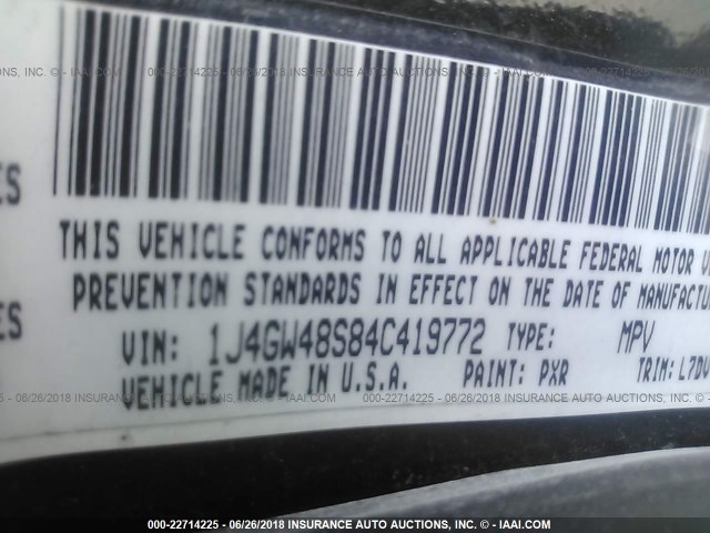 1J4GW48S84C419772 - 2004 JEEP GRAND CHEROKEE LAREDO/COLUMBIA/FREEDOM 黑色 照片 9