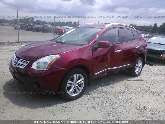JN8AS5MVXCW361789 - 2012 NISSAN ROGUE S/SV RED photo 2