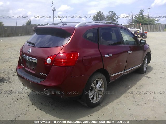 JN8AS5MVXCW361789 - 2012 NISSAN ROGUE S/SV RED photo 4