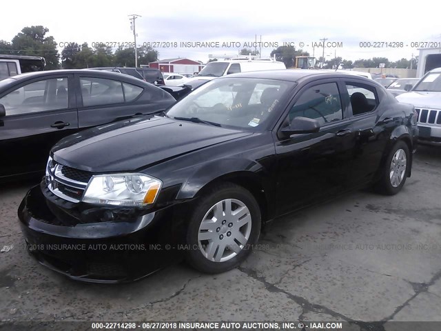 1C3CDZAB3DN603348 - 2013 DODGE AVENGER SE BLACK photo 2