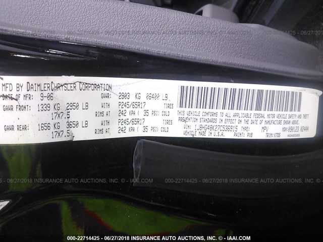 1J8HG48K27C536915 - 2007 JEEP COMMANDER Qara foto 9