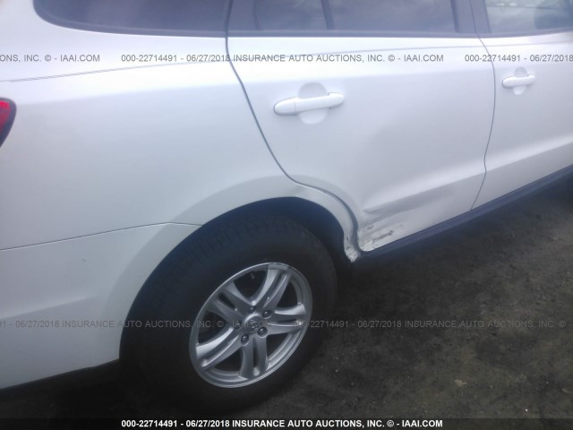 5XYZG3AB5CG149393 - 2012 HYUNDAI SANTA FE GLS WHITE photo 6