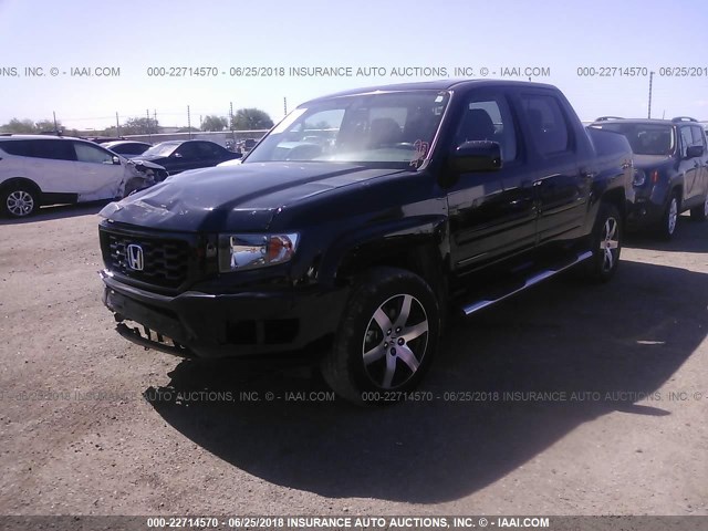 5FPYK1F65EB014491 - 2014 HONDA RIDGELINE RTL-S BLACK photo 2