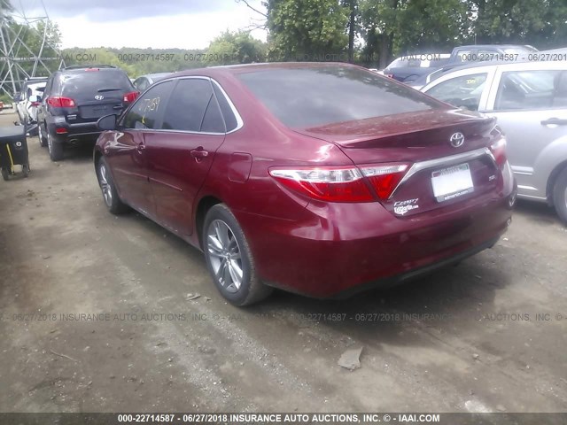 4T1BF1FK4HU677459 - 2017 TOYOTA CAMRY LE/XLE/SE/XSE RED photo 3