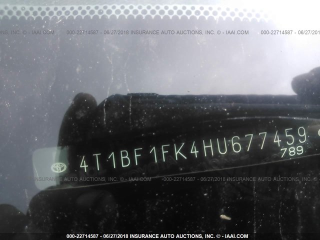 4T1BF1FK4HU677459 - 2017 TOYOTA CAMRY LE/XLE/SE/XSE RED photo 9