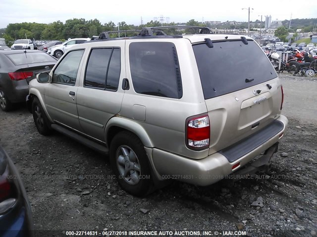 JN8DR09Y11W615854 - 2001 NISSAN PATHFINDER LE/SE/XE GOLD photo 3