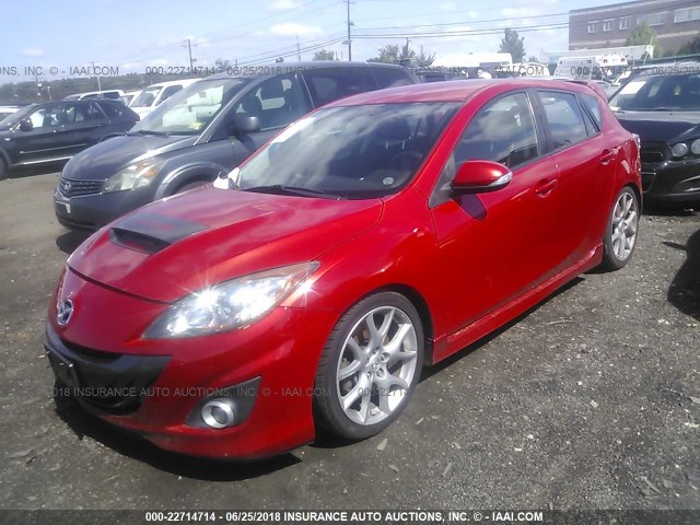 JM1BL1H40A1317687 - 2010 MAZDA SPEED 3 RED photo 2