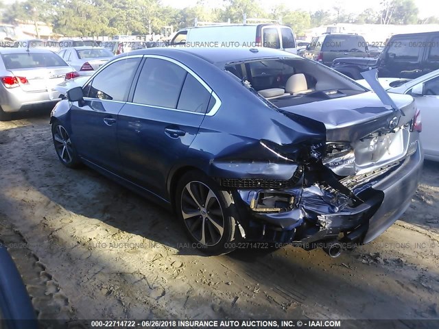 4S3BNBL65F3005286 - 2015 SUBARU LEGACY 2.5I LIMITED BLUE photo 3