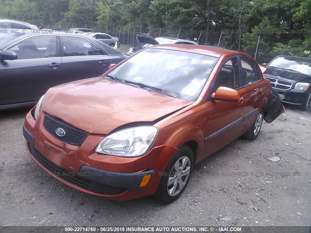 KNADE223X96514919 - 2009 KIA RIO LX/SX ORANGE photo 2