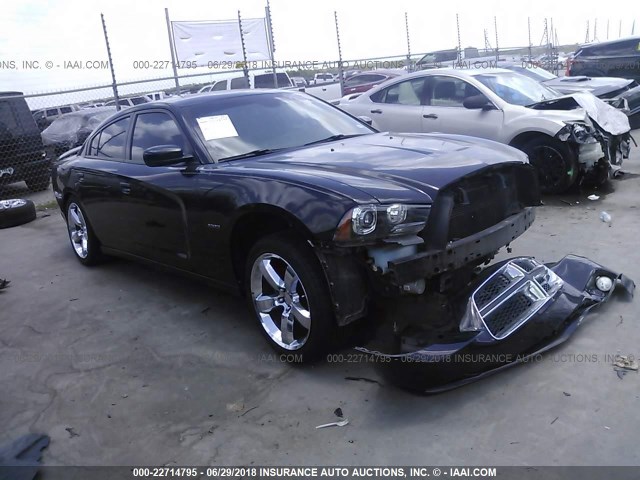 2C3CDXCT6EH161394 - 2014 DODGE CHARGER R/T BLACK photo 1