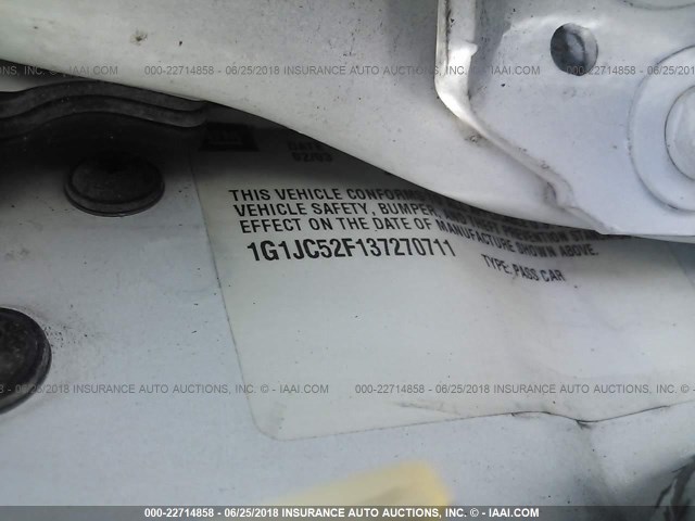 1G1JC52F137270711 - 2003 CHEVROLET CAVALIER WHITE photo 9