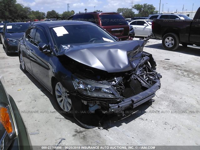 1HGCR3F89FA038350 - 2015 HONDA ACCORD EXL GRAY photo 1