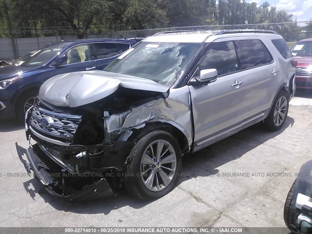 1FM5K7F80JGA16337 - 2018 FORD EXPLORER LIMITED 银色 照片 2