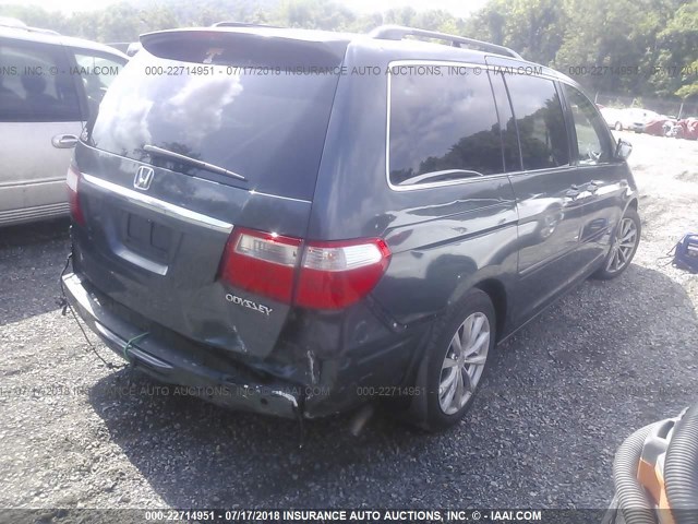 5FNRL38805B044776 - 2005 HONDA ODYSSEY TOURING GRAY photo 4