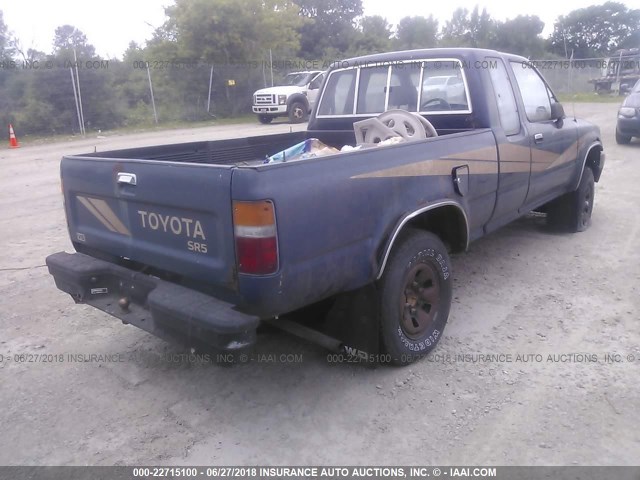 JT4VN13G9K0000653 - 1989 TOYOTA PICKUP 1/2 TON EXTRA LONG WHEELBASE SR5 BLUE photo 4