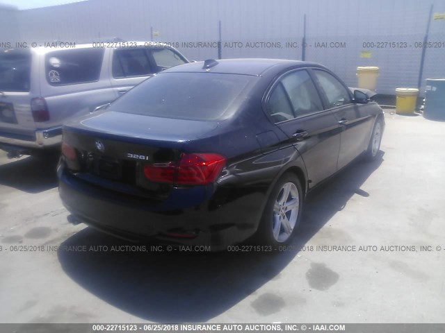 WBA3C1C55EK107376 - 2014 BMW 328 I SULEV BLACK photo 4
