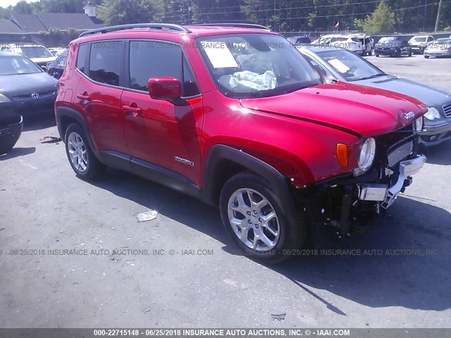 ZACCJABB3JPG67350 - 2018 JEEP RENEGADE LATITUDE RED photo 1