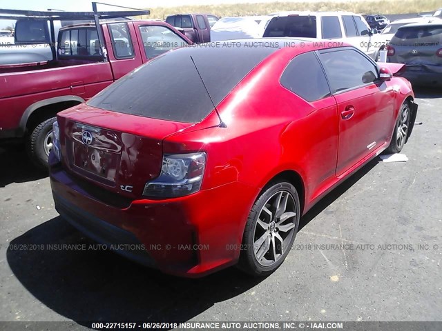 JTKJF5C70E3076616 - 2014 TOYOTA SCION TC 红色 照片 4