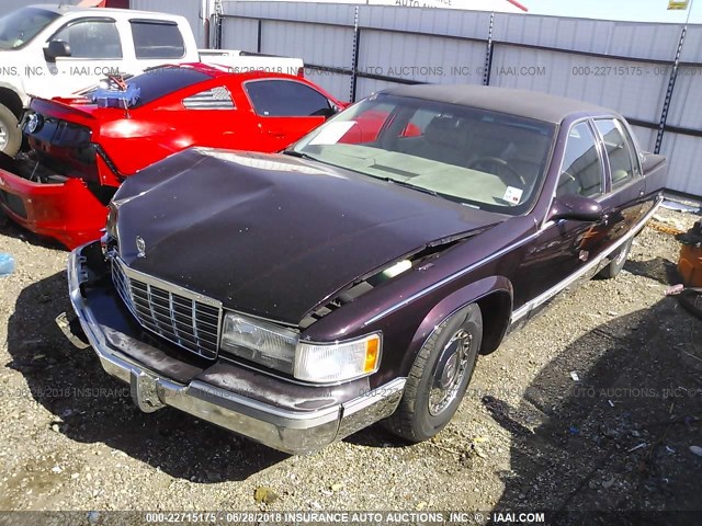 1G6DW52PXTR708394 - 1996 CADILLAC FLEETWOOD BROUGHAM MAROON photo 2