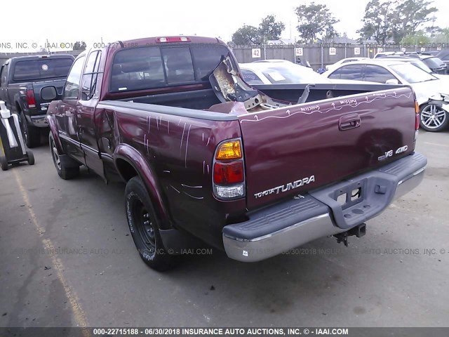 5TBBT48151S219564 - 2001 TOYOTA TUNDRA ACCESS CAB LIMITED MAROON photo 3