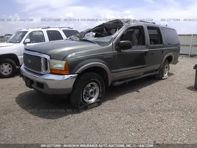 1FMNU43S2YEE02823 - 2000 FORD EXCURSION LIMITED GREEN photo 2