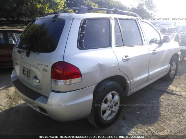 KM8SC13E45U941038 - 2005 HYUNDAI SANTA FE GLS/LX GRAY photo 4