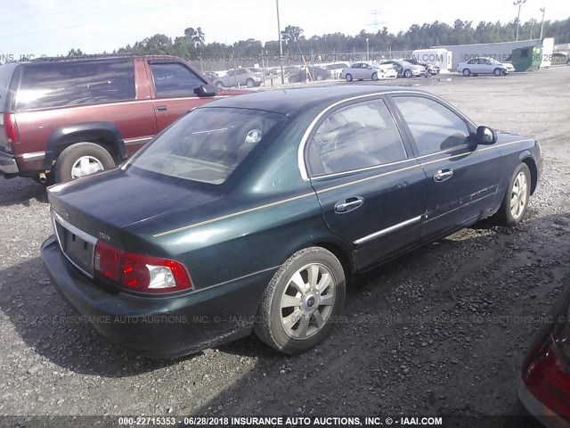 KNAGD128855402822 - 2005 KIA OPTIMA LX/EX GREEN photo 4