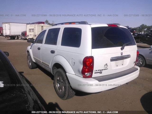 1D4HB58D95F556350 - 2005 DODGE DURANGO LIMITED WHITE photo 3