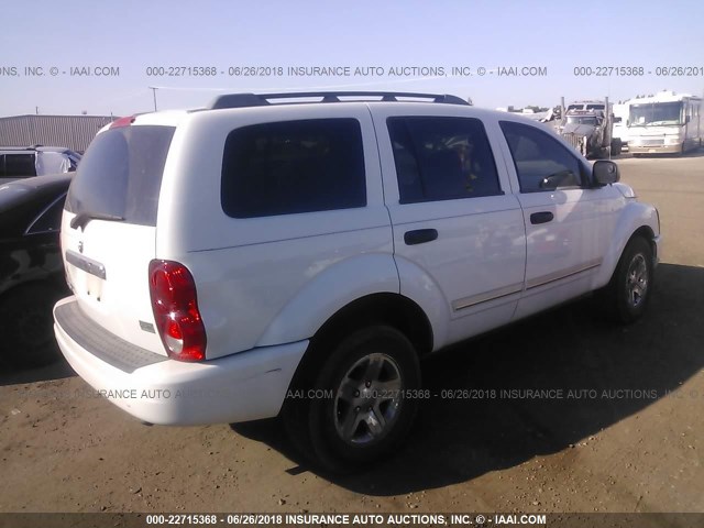 1D4HB58D95F556350 - 2005 DODGE DURANGO LIMITED WHITE photo 4