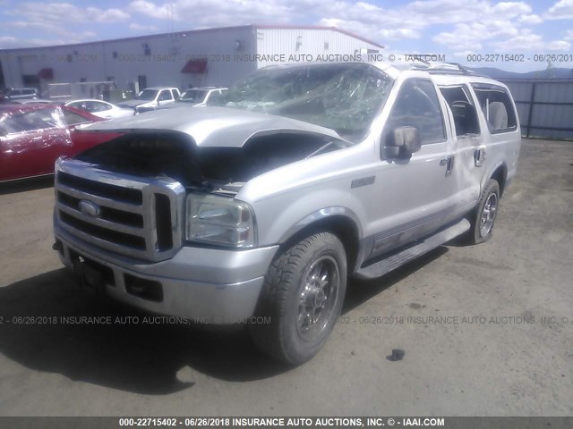 1FMNU41S75EB25598 - 2005 FORD EXCURSION XLT GRAY photo 2