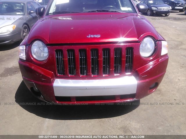 1J8FT57W88D715243 - 2008 JEEP COMPASS LIMITED RED photo 6