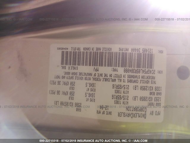 2C4GP54L05R384080 - 2005 CHRYSLER TOWN & COUNTRY TOURING GOLD photo 9