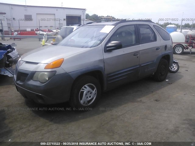 3G7DA03E11S527009 - 2001 PONTIAC AZTEK BEIGE photo 2