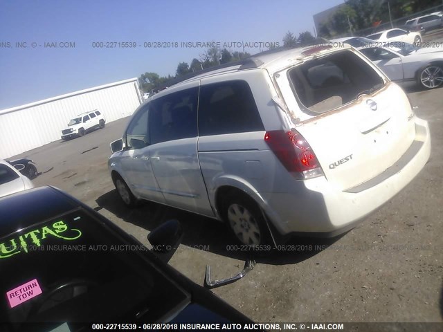 5N1BV28U06N119638 - 2006 NISSAN QUEST S/SE/SL WHITE photo 3